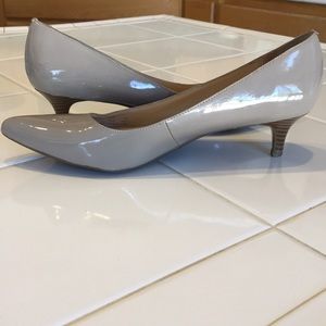 Calvin Klein Taupe Patent Leather Pump